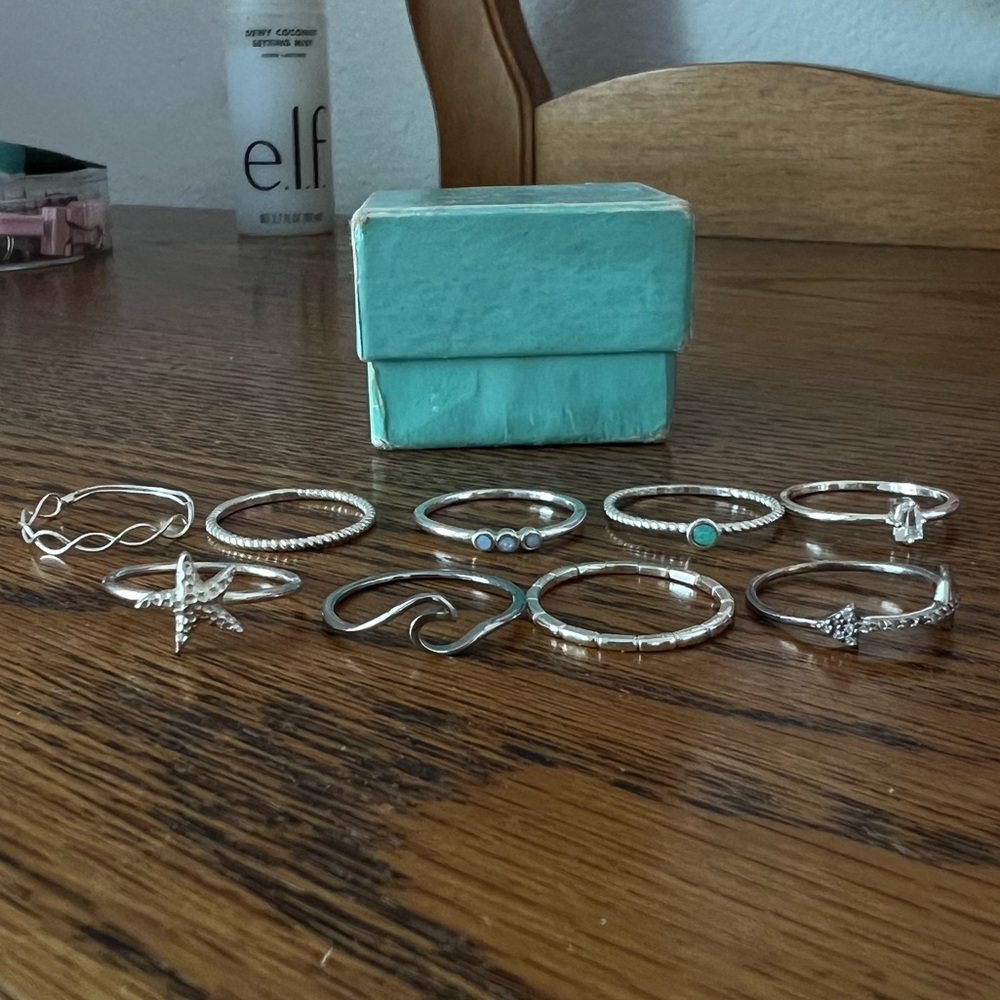 Box of Assorted Silver Rings